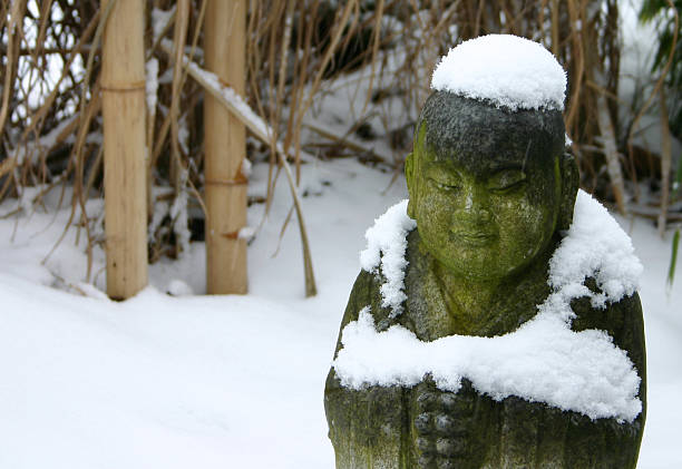 Jizo Volcanic Stone Statue