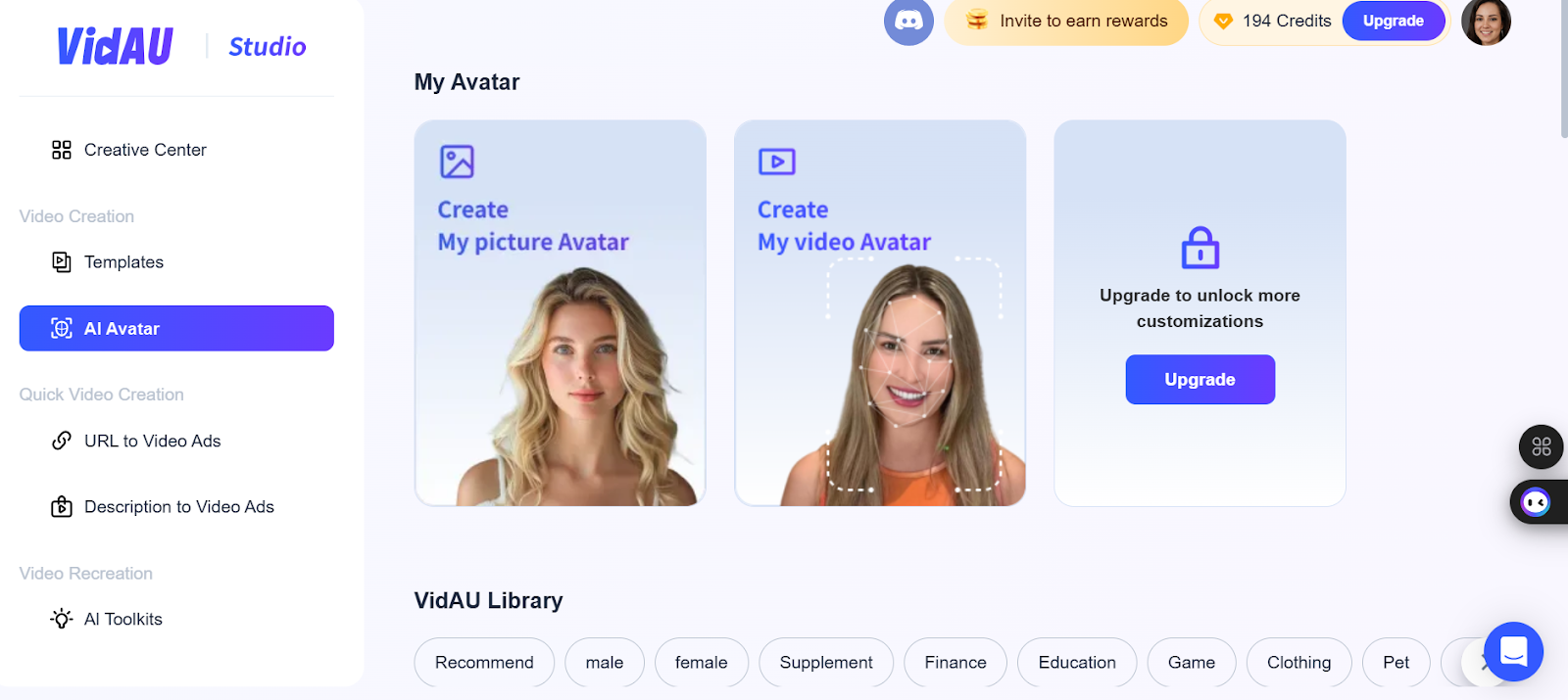 VidAU's AI avatars