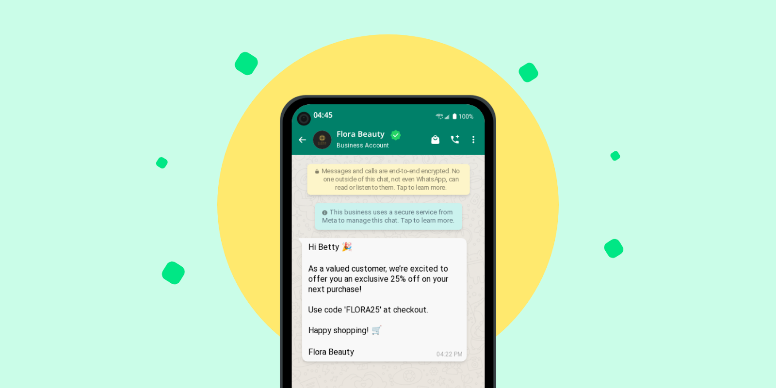 whatsapp ai chatot usage from a beauty brand 