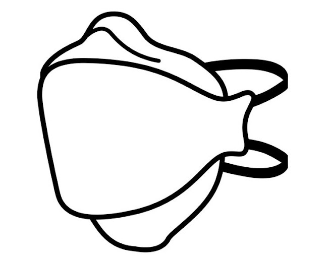 An image of an unmarked respirator with headstraps. It is the shape of a 3M Aura