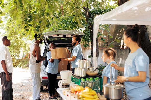 Helping needy with food distribution