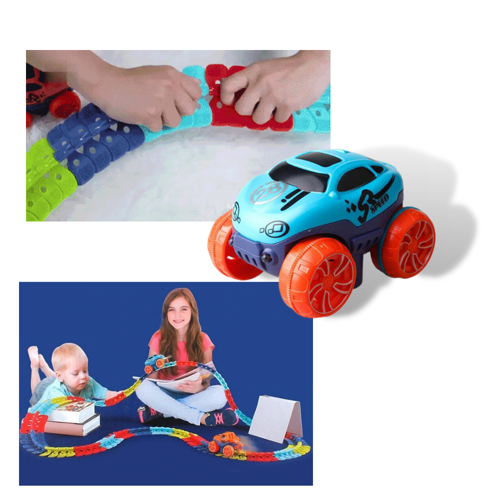 Flexible Rail Car Toy For Kids - Interchangeable Car Shells -