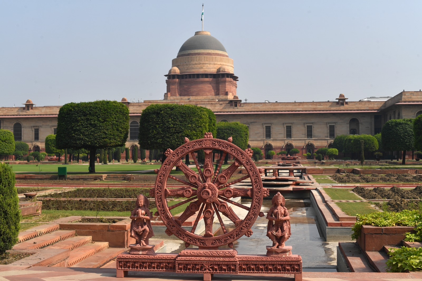 Replicas of the Konark Wheels at Rashtrapati Bhavan