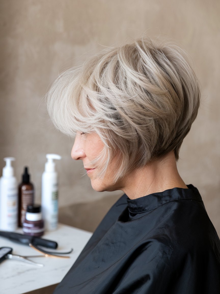 38. Cropped Wispy Bob for a Textured Lift