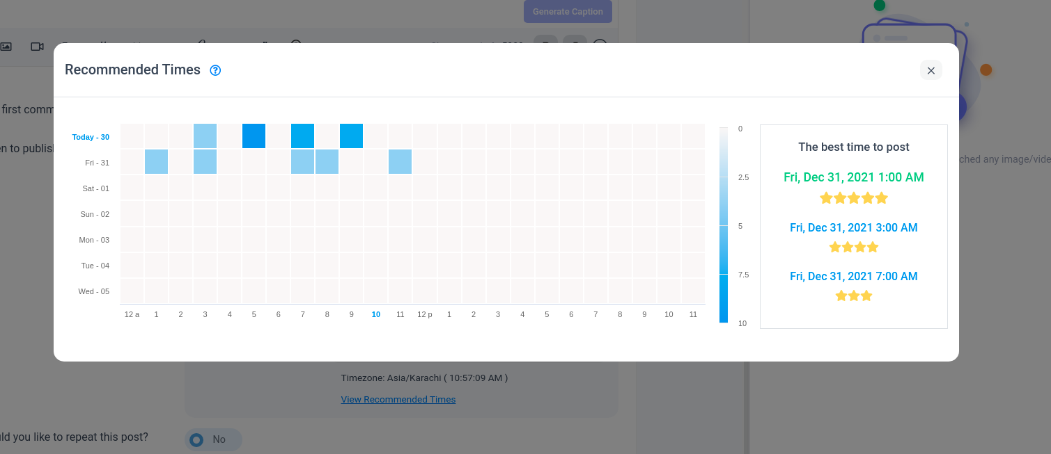 Determine the best time to post