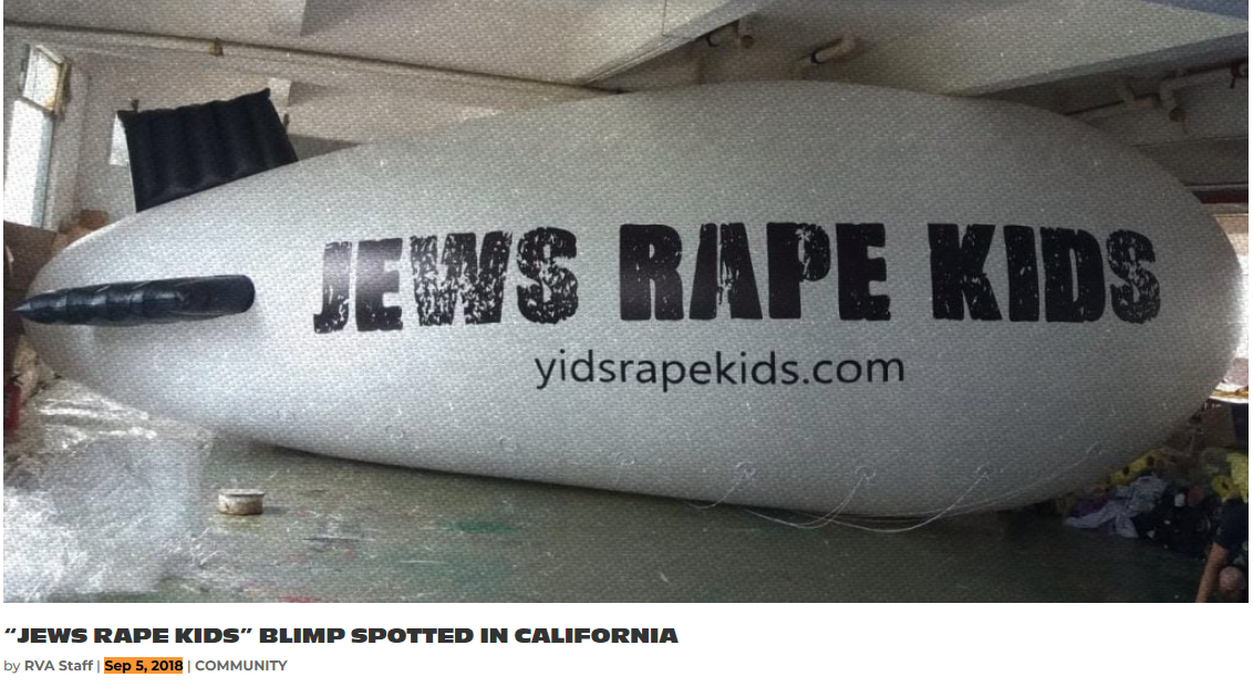 Old Photo of Flying ‘Anti-Semitic’ Blimp Over California