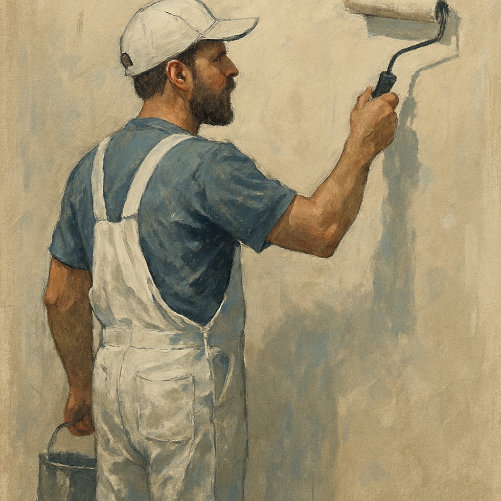 Professional painter at work
