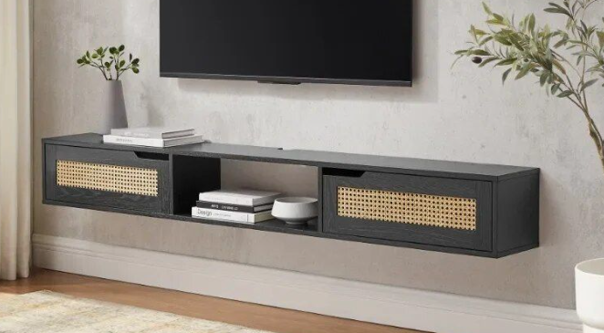 Solid Wood Floating TV Stand