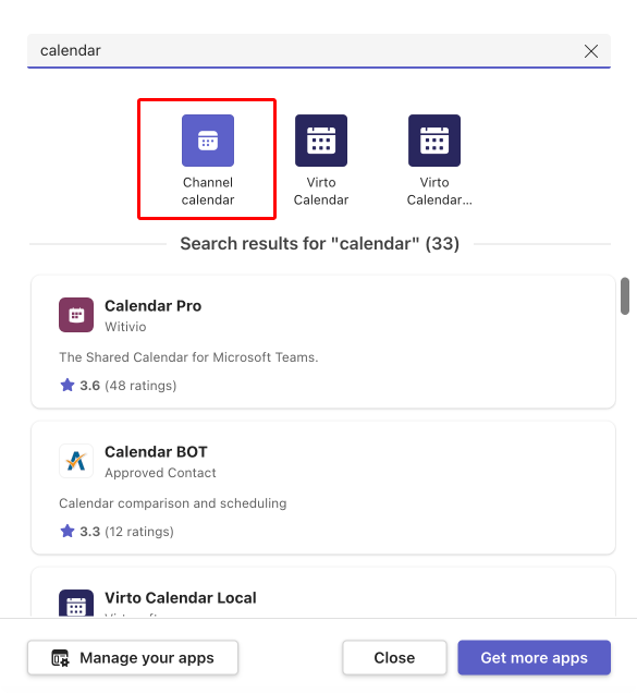 Adding a channel calendar as a tab in Microsoft Teams. 