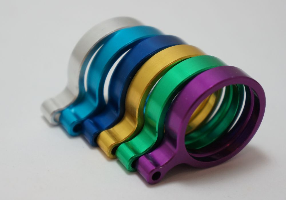 an image of anodized metal pieces. 