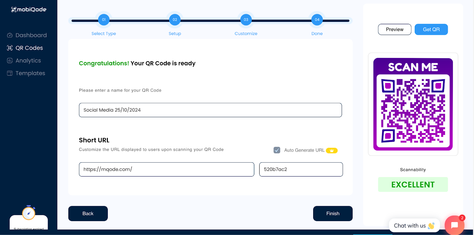 mobiqode : Download QR code 