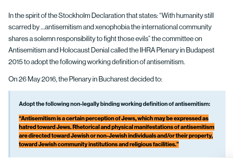 The IHRA’s Definition of Anti-Semitism