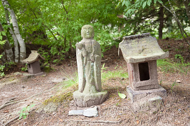 Jizo Volcanic Stone Statue