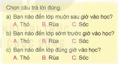 BÀI 73 ÔN TẬP ĐO LƯỜNGI.LUYỆN TẬP 1Câu 1: Tính.Đáp án chuẩn:a) 63 kg  57 kg 20 kg 3 kgb) 91 l   58 l 16 l  6 lc) 10 km   27 m  20 cm 4 dmCâu 2: Quan sát tranh rồi trả lời câu hỏi. Con mèo cân nặng mấy ki-lô-gam?Quả dưa cân nặng mấy ki-lô-gam? Đáp án chuẩn:Con mèo nặng 4 kg.Quả dưa nặng 2 kg.Câu 3: Có các can đựng đầy nước như sau: Đáp án chuẩn: 1 can 10 l và 1 can 2 l 1 can 2 l ; 1 can 3 l và 1 can 5 lCâu 4: Toán vui: Ngày xưa,muốn biết con voi cân nặng bao nhiêu người ta làm như sau:- Đưa con voi lên thuyền, sau đó xem vạch nước ở mạn thuyền, rồi đánh dấu vạch nước đó.- Đưa con voi lên bờ, sau đó xếp đá lên thuyền cho đến khi mạn thuyền vừa đúng vạch nước đã đánh dấu khi đưa con voi lên.- Cân số đá ở thuyền. Số đá cân nặn bao nhiêu thì con voi cân nặng bấy nhiêu.Số?Đáp án chuẩn:II.LUYỆN TẬP 2