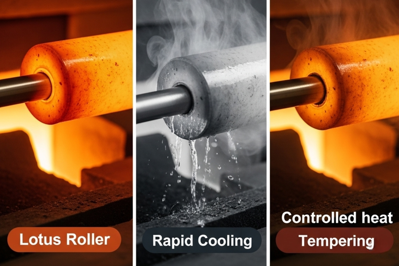 Heat Treatment / Hardening Stage in Manufacturing of Sugar Mill Lotus Rollers 