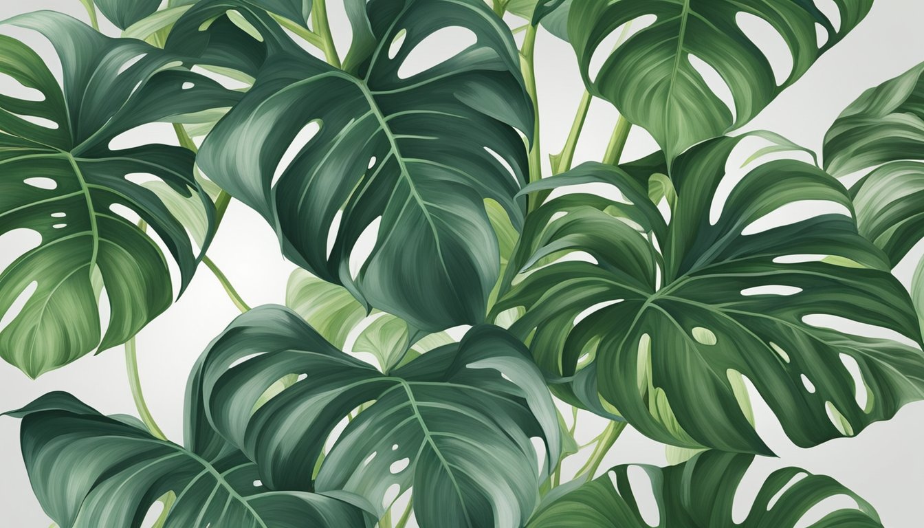 Lush green leaves of Philodendron Gloriosum contrast with the striking silver markings of Splendid. Both plants originate from the tropical rainforests, but Gloriosum's heart-shaped leaves stand out against Splendid's elongated