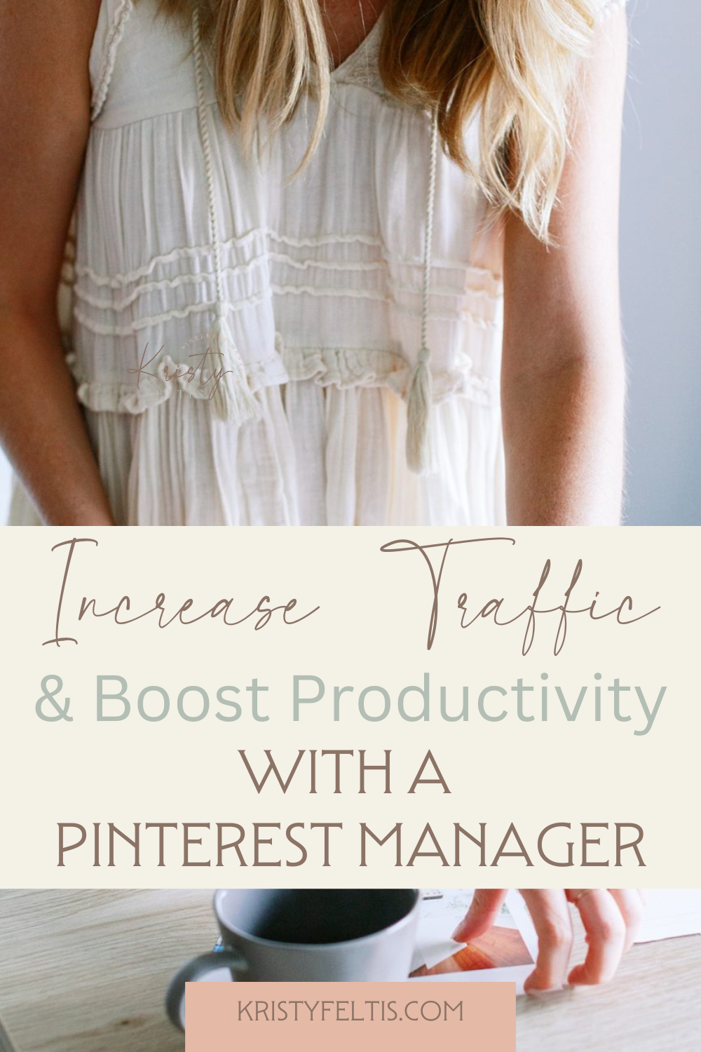 Pinterest Pin: Increase Traffic & Boost Productivity With A Pinterest Manager. 