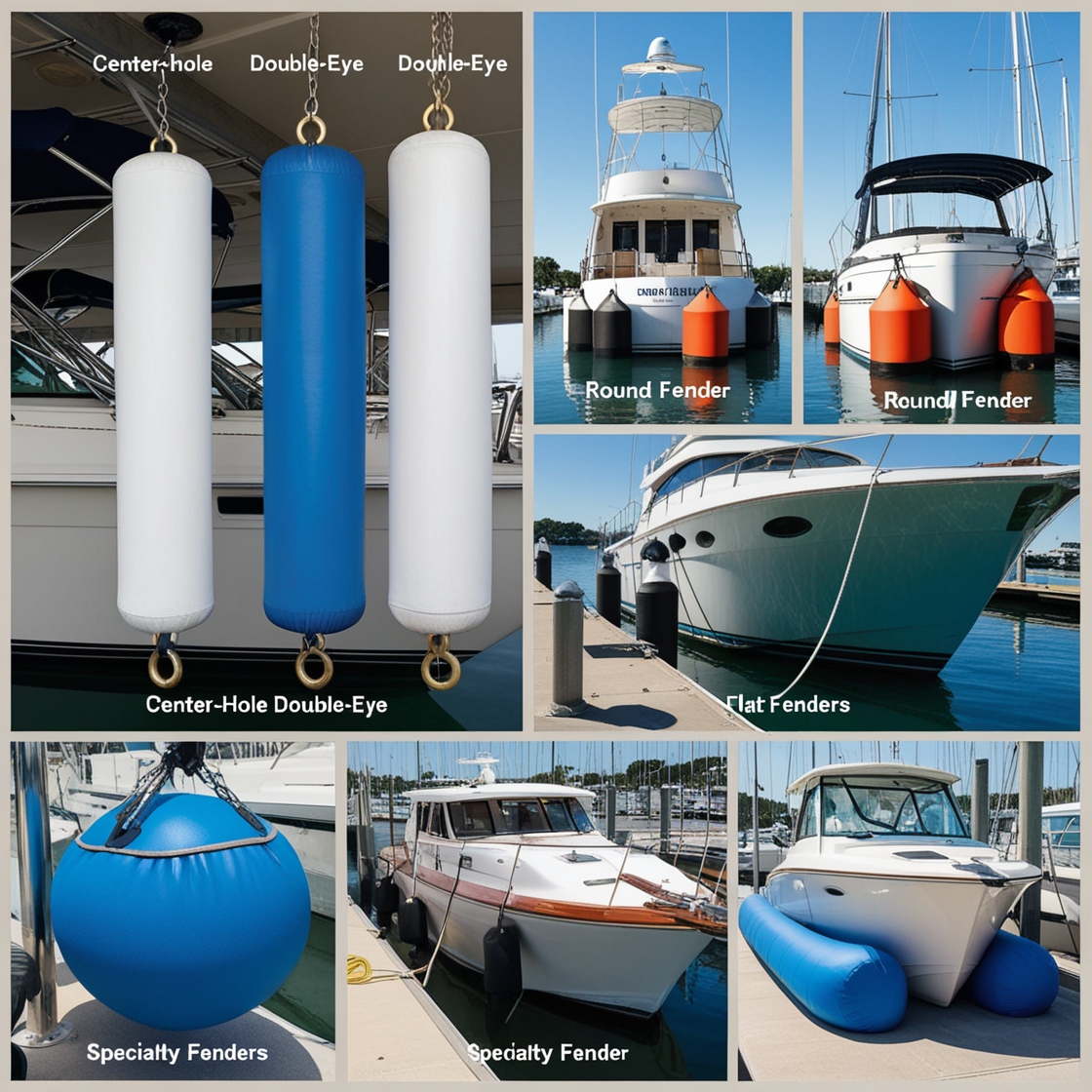 Image displaying different types of boat fenders