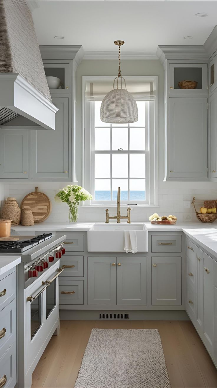 Light Grey Cabinets for a Sophisticated Coastal Look