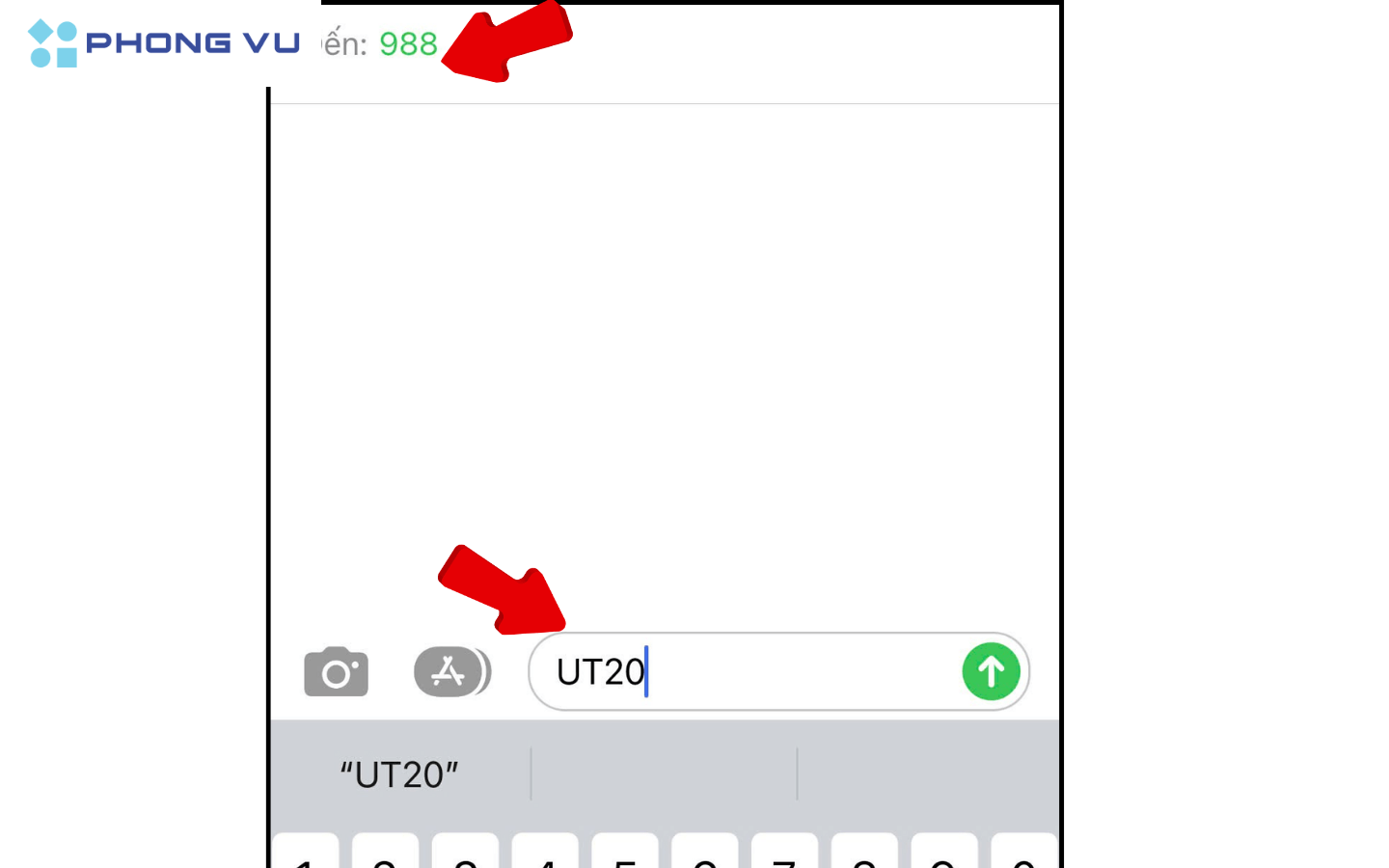 Soạn UT[số tiền cần ứng] gửi 988 để ứng tiền 