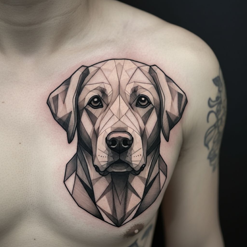 Geometric Labrador Tattoo