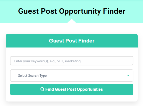 Guest Post Finder Tool