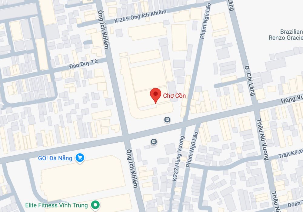 Vị trí của chợ Cồn Đà Nẵng trên bản đồ (Ảnh: Google Maps)