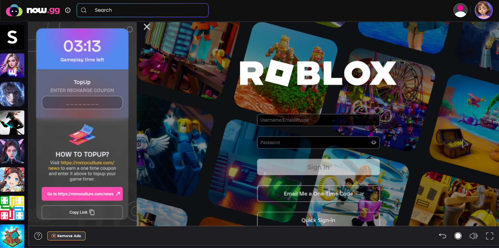 play Roblox games free online on Now.gg