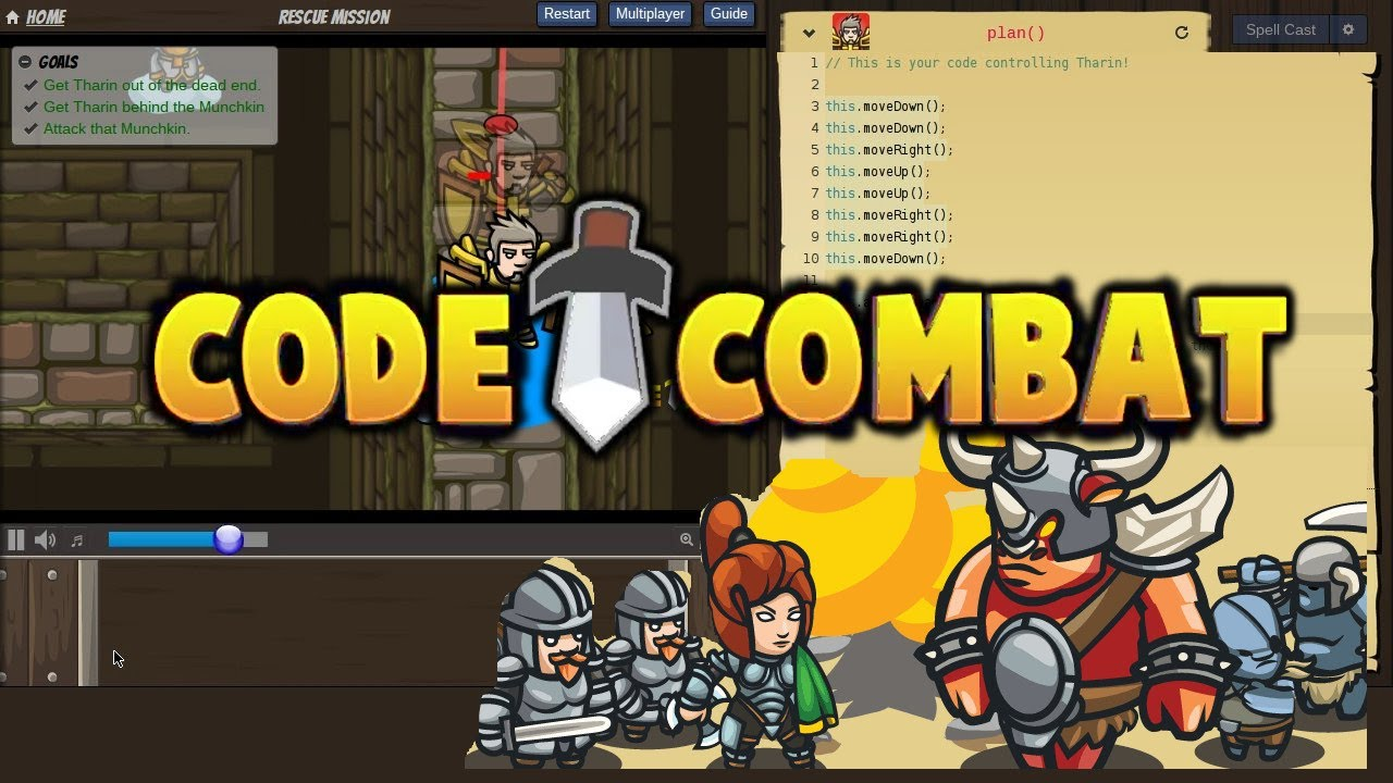 Code Combat: This game turns coding into an adventure, where kids learn to code by guiding a hero through levels using real programming languages like Python and JavaScript.