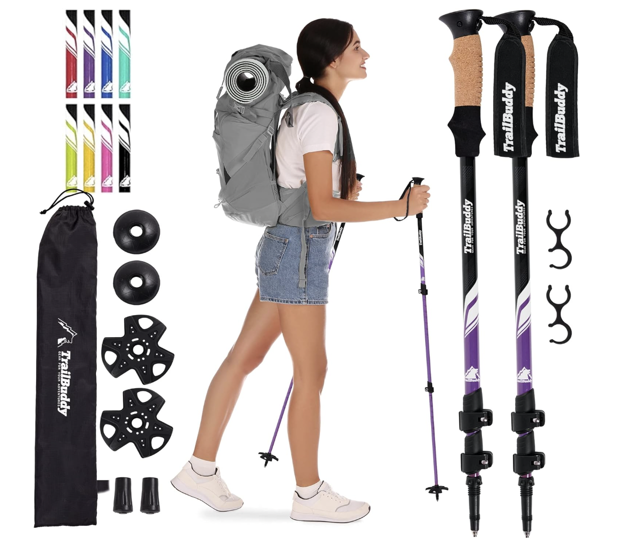 TrailBuddy Adjustable Trekking Poles
