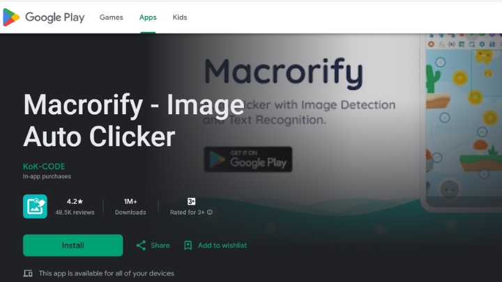 รูปภาพของ Macrorify บน Google Play Store - สถานที่ที่ดีที่สุดในการดาวน์โหลด