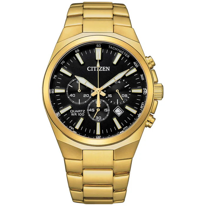 Citizen Men's Watch - Chronograph Black Dial Stainless Steel Bracelet