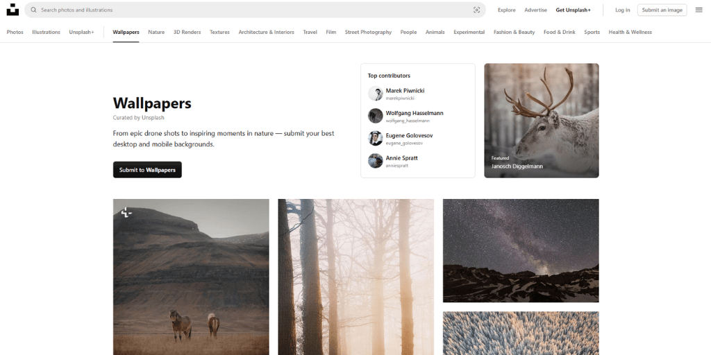 unsplash home