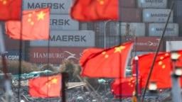 资料照片: 2025年2月7日,中国上海洋山深水港的集装箱。