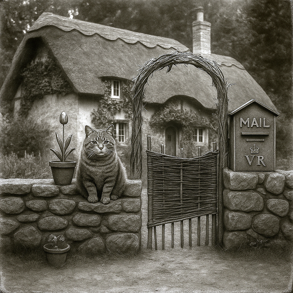 Miss Tiggles waits for the daily post