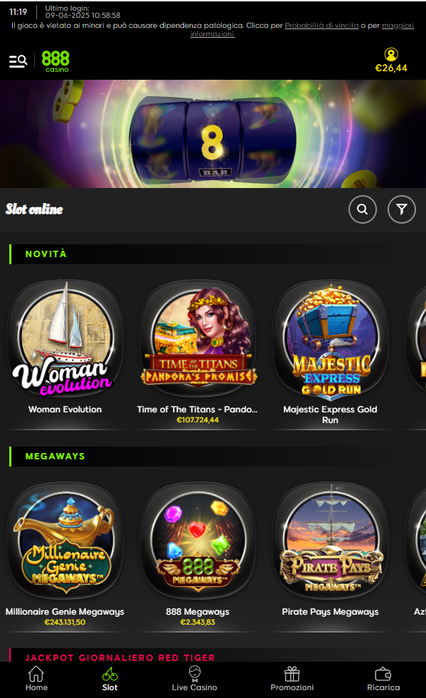 Come si sblocca il bonus di benvenuto 888 casinò