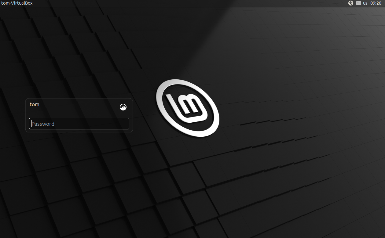 Linux Mint Login screen
