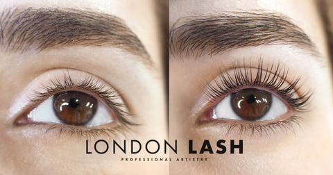 Lash lift before and after