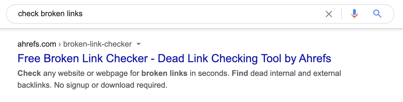Example for a good meta title and description
