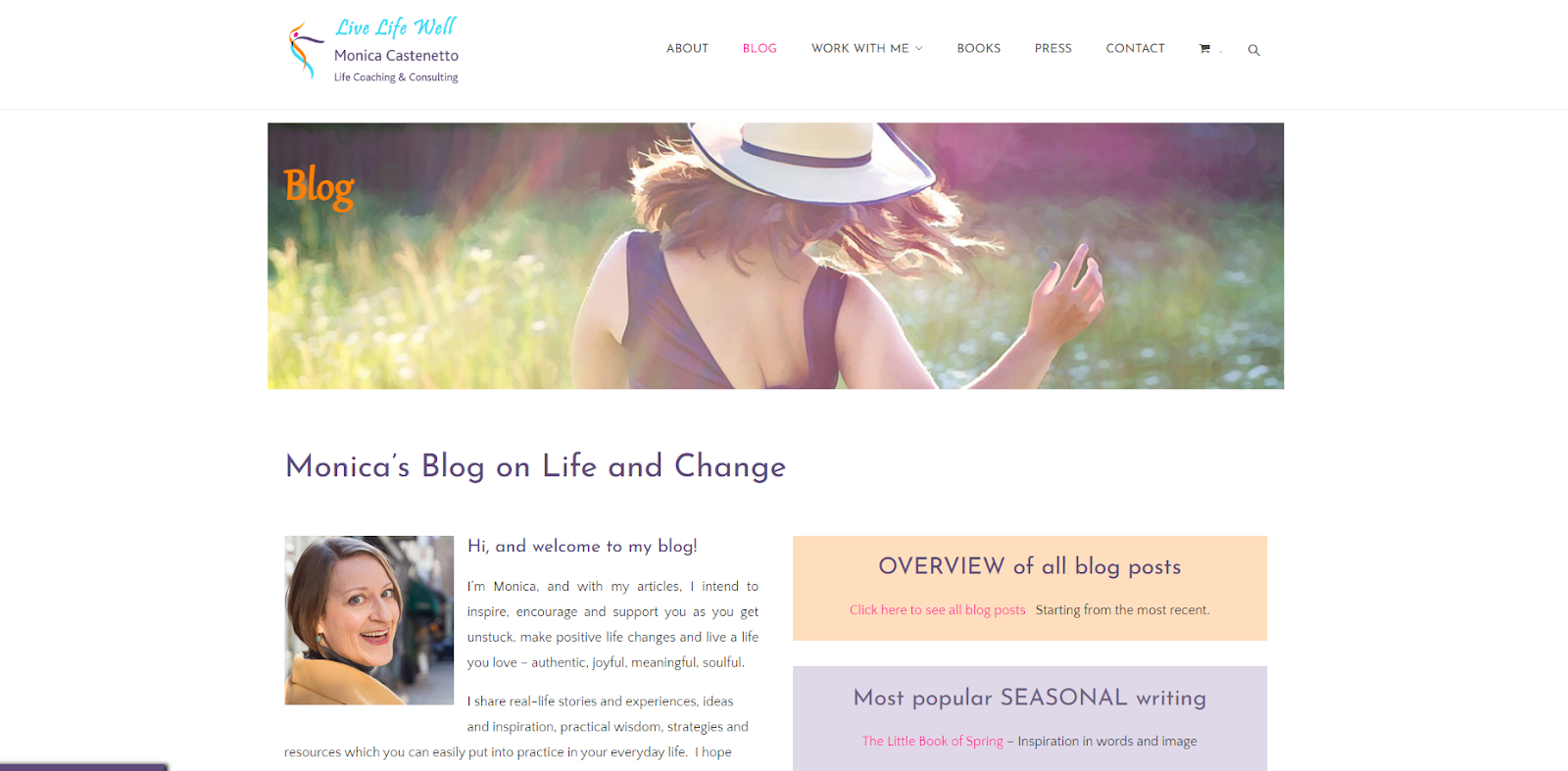 Live Life Well blog homepage - one of the top blogs about personal life