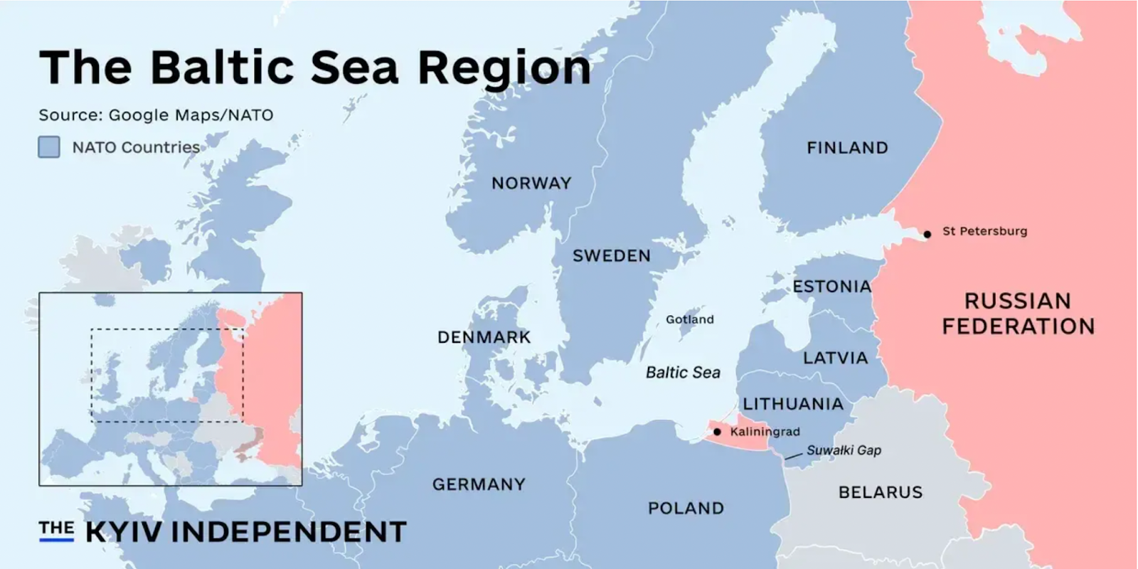 Russia, NATO countries, and the Baltic Sea Region.