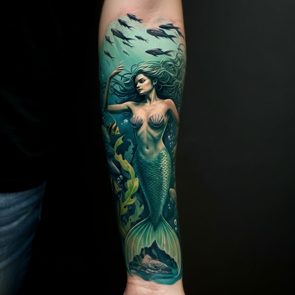 Mermaid Tattoo on hand 