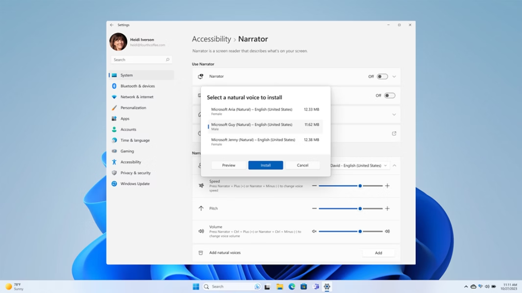 Narrator - Screen Reader Built into Windows 11