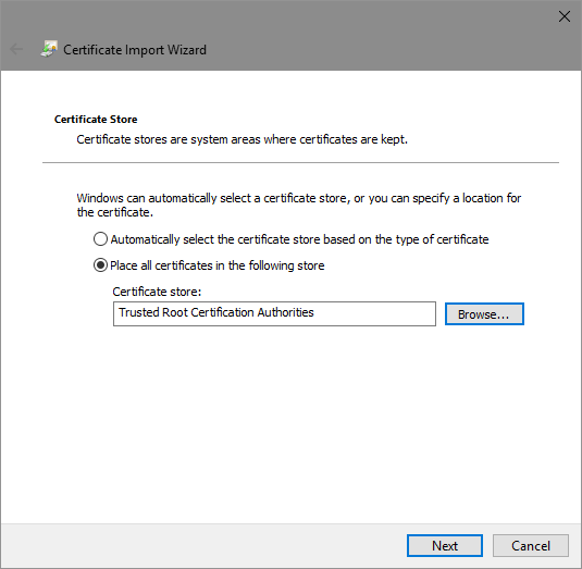 trusted root certificate