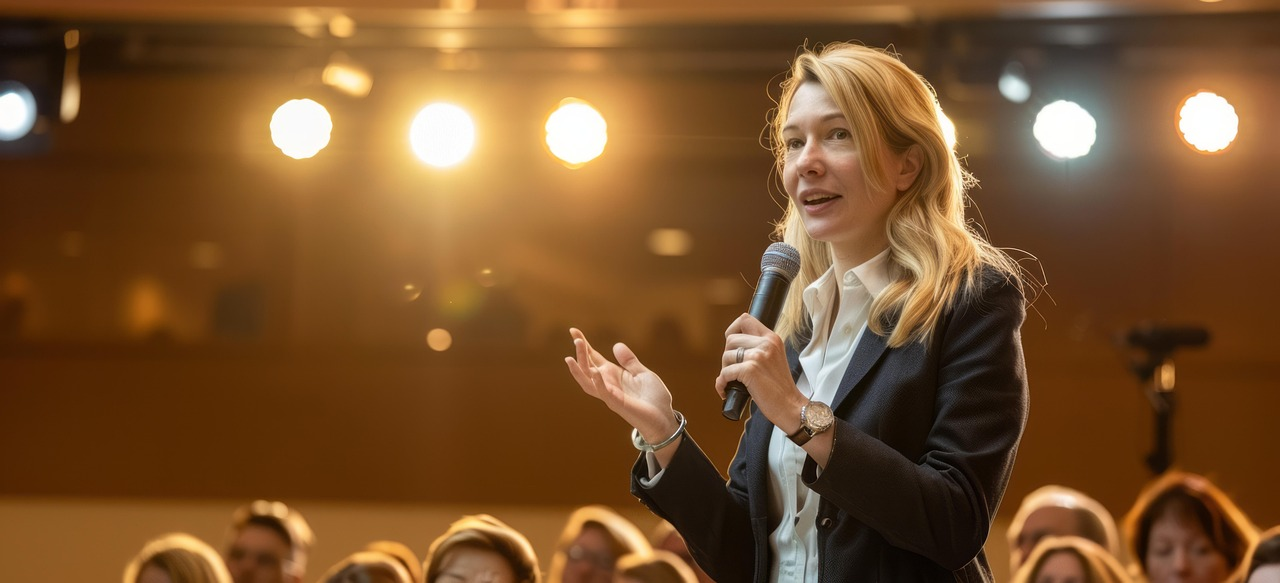 Image by Tung Lam from Pixabay https://pixabay.com/illustrations/woman-speaker-microphone-blonde-8676532/ 