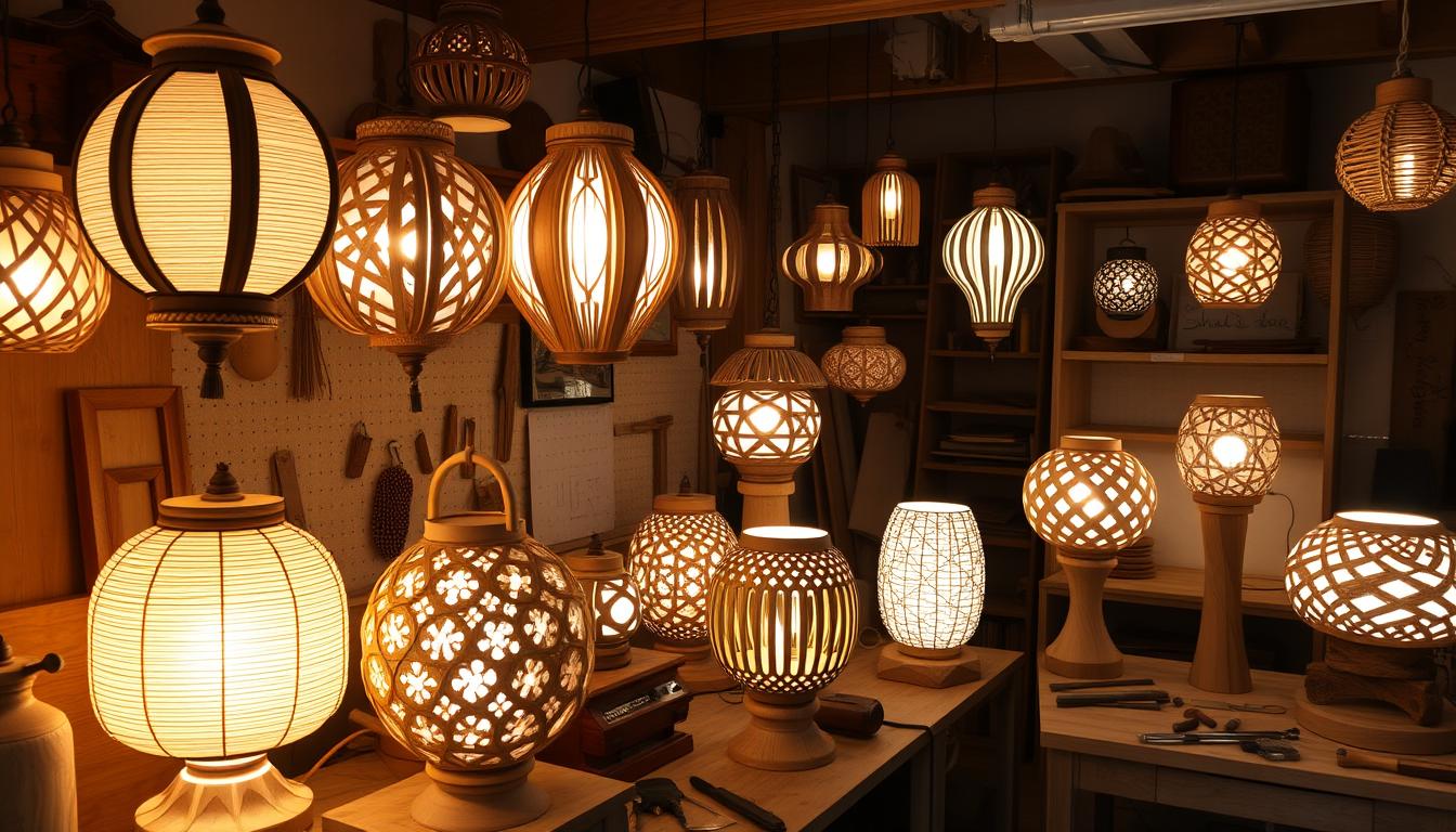 wooden lamps