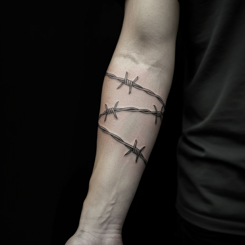 Barbed Wire Sleeve Tattoo 