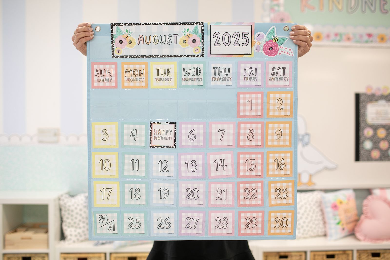 pastel pocket chart calendar