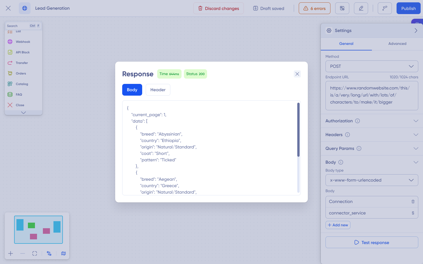 api block response report