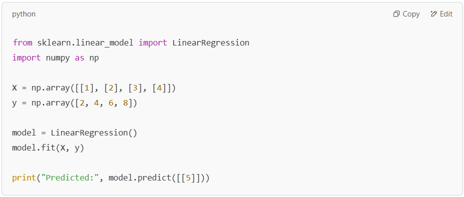 Linear regression model training script.